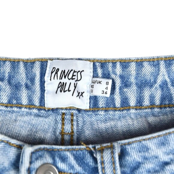 Princess Polly Mom 90's Fade Light Wash Jeans Straight Leg Sz 4 - Picture 3 of 8